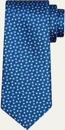 Charvet Mens Swirl Polka Dot Silk Tie