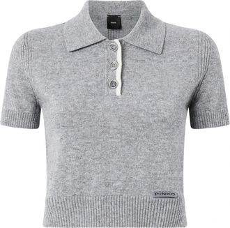 Pinko Pinko T-shirts en polos - Dames - Polos - Grijs - L - Wol - Tops