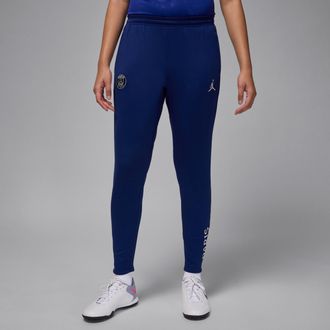 Nike Womens Paris Saint-Germain Strike Fourth Jordan Dri-FIT Soccer Knit Pants in Blue | HJ2200-492