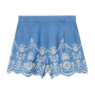 MC2 Saint Barth Short Skirts, female, Blue, Size: XS Amani Sangallo Morris Flower Shorts