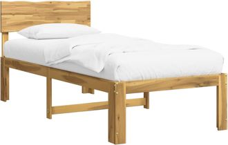 vidaXL Estructura De Cama Individual Con Cabecera Rostock Blanco Vidaxl