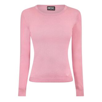 Diesel Dames Fijn Gebreide Ribbed Sweatshirt (Roze)