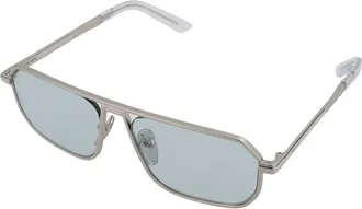 Prada 0PR Rectangular Metal Sunglasses - Silver