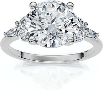 Pompeii3 Certified 2 1/10Ct Diamond Baguette Engagement Ring 14k Gold or Pt Lab Grown