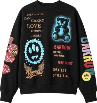 Barrow Felpa con stampa a quadri - - Sweatshirts & Hoodies - Uomo - Nero - M