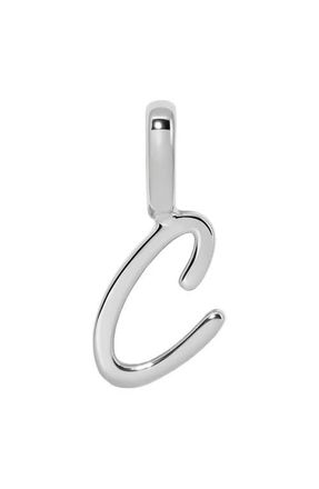 Made by Mary Script Initial Charm Silver in Silver Initial C at Nordstrom