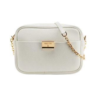 Patrizia Pepe Bolso Cruzado de Piel para Todo el D&iacute;a con Cadena - Bags - Mujer - Blanco - ONE SIZE