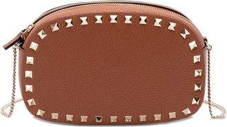 Valentino Garavani Borsa a tracolla Rockstud mini - Marrone