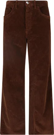 Marni Straight-Leg Brown Corduroy Pants with Five-Pocket Design