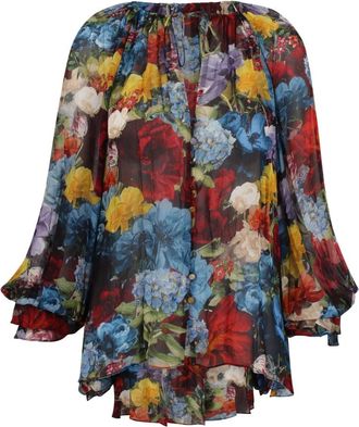 Alice & Olivia Alice + Olivia, Blouses, female, Multicolor, Size: S Josephine Floral Blouse