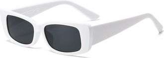 Generic UV400 Square Small Frame Sunglasses Men And Women Outdoor Commuting Sports Party(White)