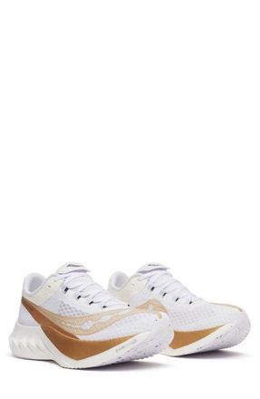 Saucony Endorphin Pro 4 Racing Shoe in White/Gold at Nordstrom, Size 13