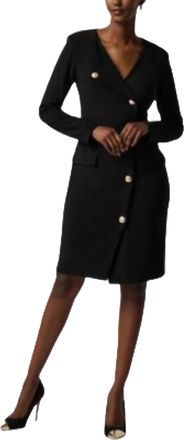 Joseph Ribkoff Asymmetrical Silky Knit Blazer Dress In Black