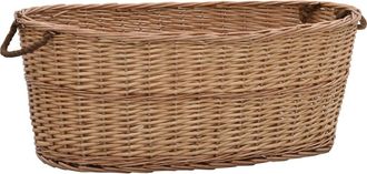 vidaXL Cesta Para Le&ntilde;a Con Asas De Transporte Sauce Natural 88x57x34cm Vidaxl