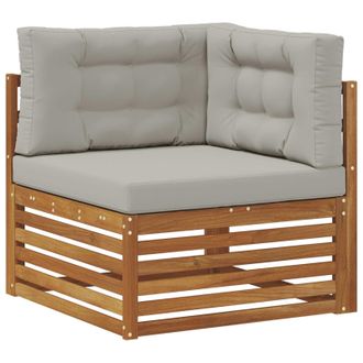 vidaXL Sof&aacute; De Esquina Para Exteriores Madera De Acacia S&oacute;lida Natural Vidaxl