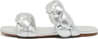 Miu Miu Sandali intrecciati in pelle - Grigio