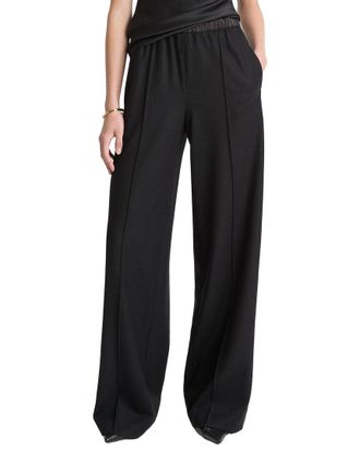 Vince Mid Rise Satin Combo Pull On Wool-Blend Pant