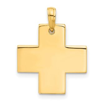 Diamond2Deal 14k Yellow Gold Polished Cross Pendant