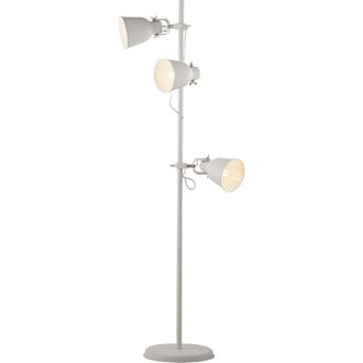 Luce-Ambiente-Design L&aacute;mpara de pie Legend en metal blanco con acabados de n&iacute;quel