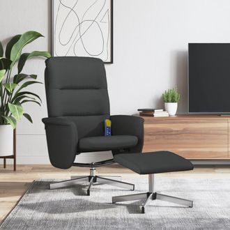 vidaXL Vidaxl - Sill&oacute;n Reclinable De Masaje Con Reposapi&eacute;s Tela Negro