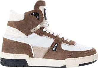 Off the Pitch Basketta Hi Glass Sneakers Bruin/Wit - Heren - Sneakers - Wit - 41 EU - Schoenen