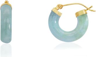 The Lovery Jade Hoop Earrings 15 millimeters