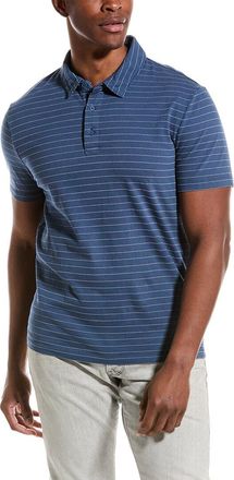 Vince Garment Dye Fleck Stripe Polo Shirt
