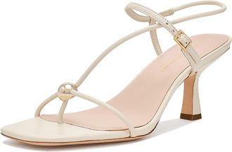 Loeffler Randall Triana Strappy Mid-heel Sandal W/Ball Womens Shoes White/Champagne : 10.5 B - Medium, Leather