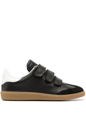 Isabel Marant Black Leather-Strap Sneakers