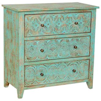 Wanderlust Deco Comoda De Madera Verde 81x40x80h Cm