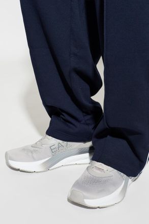 Emporio Armani Sports Shoes With Printed Logo, Mens, Grey