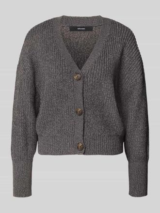 Vero Moda Oversized Strickjacke mit V-Ausschnitt Modell LEA in Anthrazit, Gr&ouml;&szlig;e XL