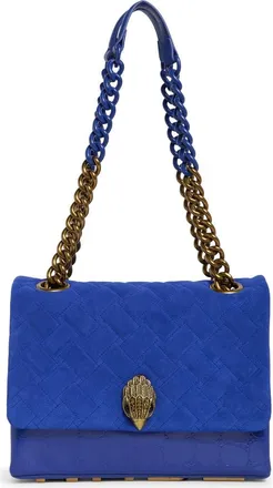 Kurt Geiger Large Kensington Leather Shoulder Bag in Blue at Nordstrom Rack