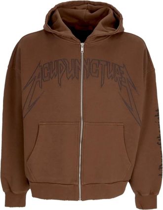 Acupuncture Felpa con zip Punker - - Sweatshirts & Hoodies - Uomo - Marrone - L