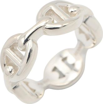 Herm&egrave;s Silver Silver 925 Band Ring (Pre-Owned)