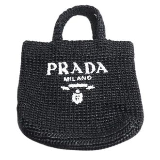 Prada Pre-owned Tote Bags, female, Black, Size: ONE SIZE Pre-owned Crochet Raffia Tote Bag
