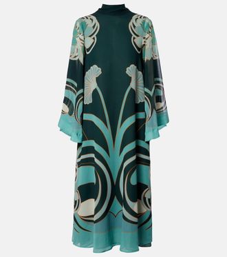 La DoubleJ Magnifico printed silk twill midi dress