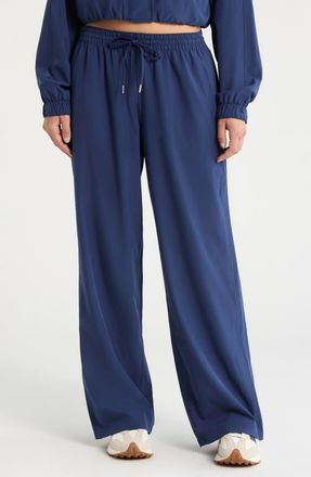 YEAR OF OURS The Essential Drawstring Wide Leg Pants in Midnight at Nordstrom, Size X-Small