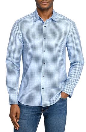 ConStruct Diamond Geo Woven Long Sleeve Basic in White/blue at Nordstrom, Size Xx-Large