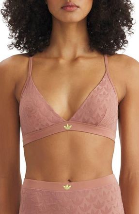 adidas Originals Microterrot Monogram Triangle Bralette in Warm Clay at Nordstrom, Size Xx-Large