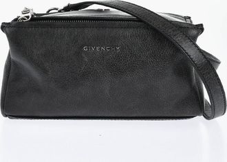 Givenchy Hammered Leather Shoulder Bag PANDORA with Silver-Effect Logo Givenchy