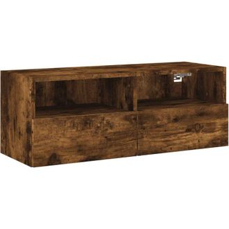 vidaXL Vidaxl - Mueble De Pared Tv Madera Ingenier&iacute;a Roble Ahumado 80x30x30 Cm