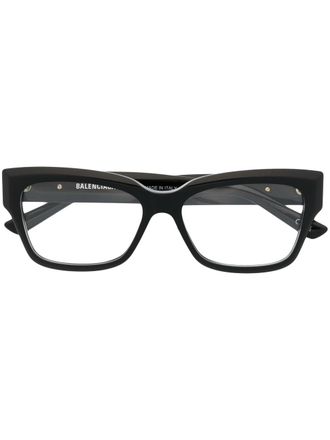 Balenciaga logo-plaque cat-eye glasses - unisex - Acetate - 55 - Black