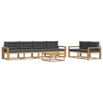 vidaXL Conjunto De Sof&aacute;s De Exterior 6 Pcs Blanco Y Antracita Vidaxl