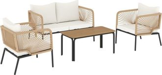 OUTSUNNY Muebles de jard&iacute;n 116x66x62 cm blanco