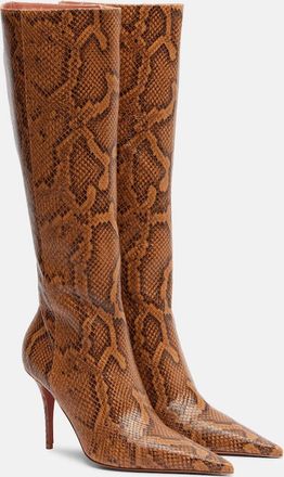 Amina Muaddi Barbara leather knee-high boots