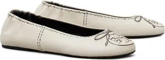 Tory Burch Reva Travel Ballet Flat in New Cream at Nordstrom, Size 7.5