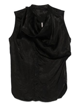 Rick Owens Top smanicato con dettaglio drappeggiato - Nero