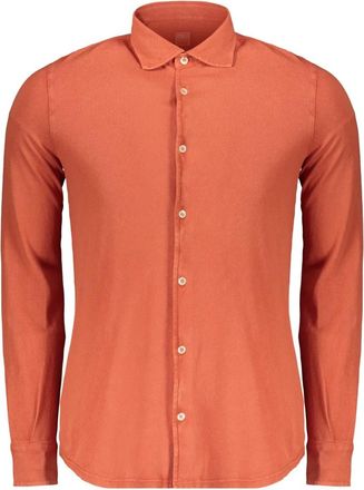 Fedeli Lange Mouwen Shirt - Heren - Casual Overhemden - Oranje - 3XL - Katoen - Overhemden