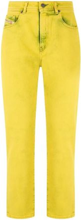 Diesel Gele straight jeans met veelzijdige zakken - Dames - Regular Fit Jeans - Geel - W28 - Katoen - Jeans
